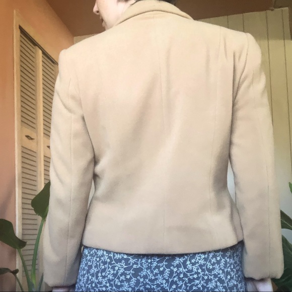 Vintage Tan cropped pea coat blazer - Picture 2 of 3